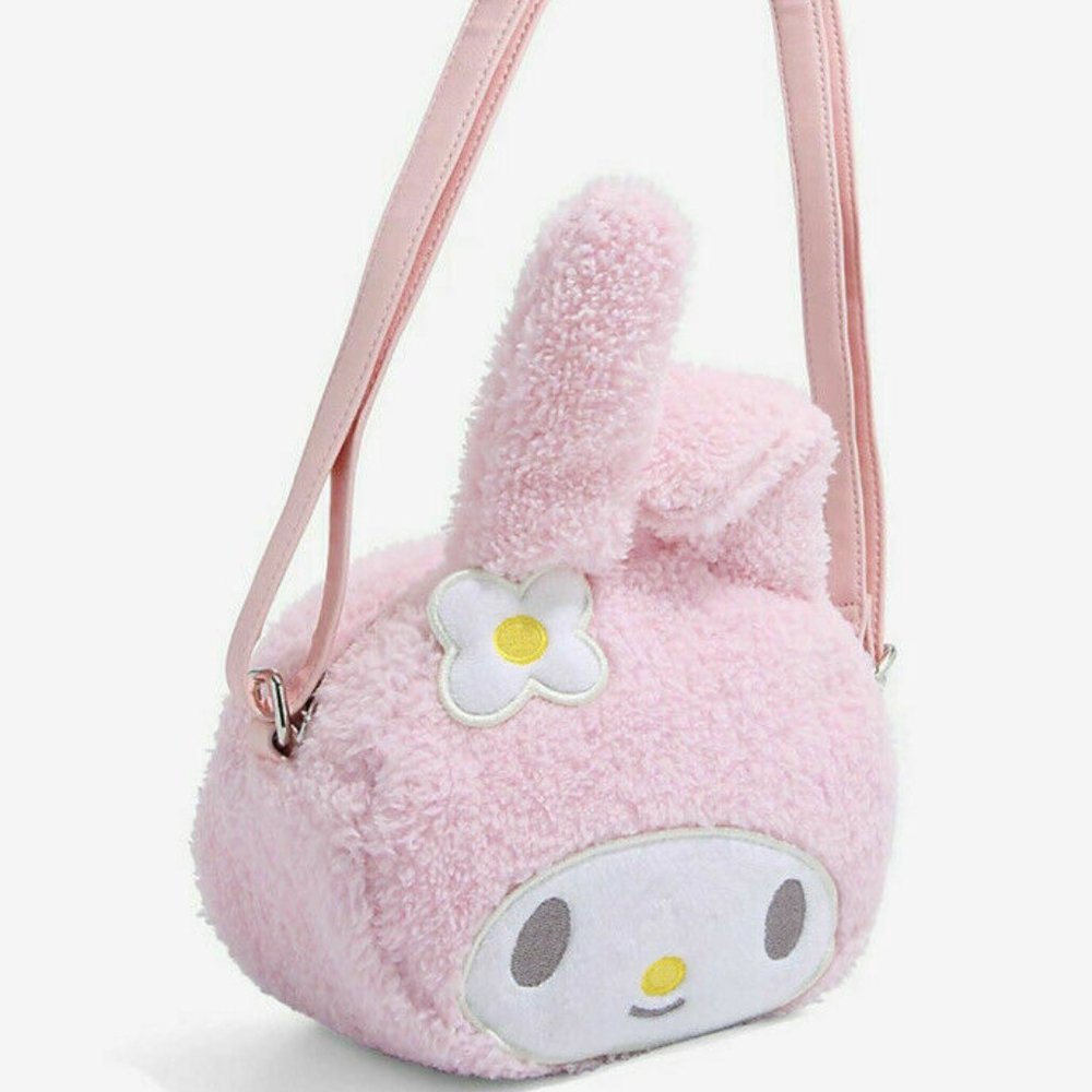 Loungefly My Melody Crossbody Bag Soft Plush Pink - Picture 1 of 2